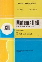 Matematica. Elemente de analiza matematica. Manual pentru clasa a XII-a (Editie 1995